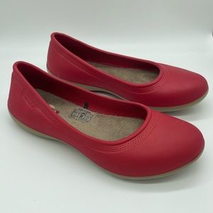 Crocs Olivia II Ballet Flats Shoes Womens 7 Red Fur Lined Slip On